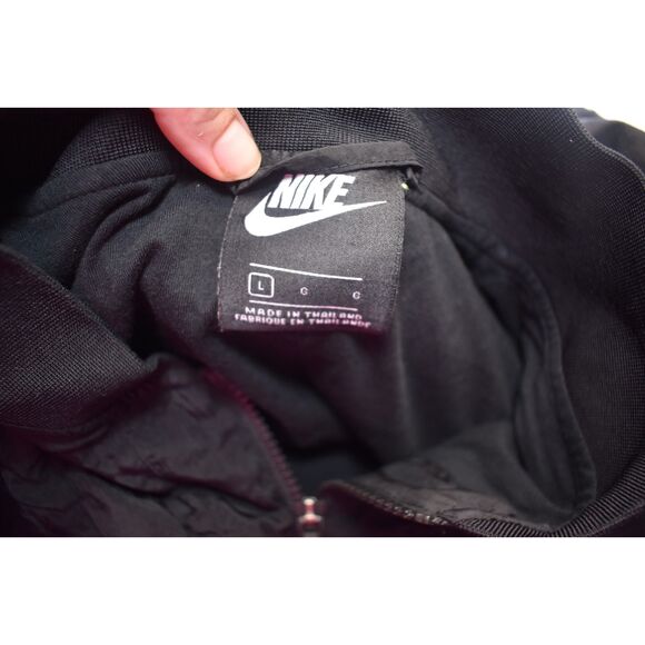 Nike Windbreaker Bomber Jacket Black Lightweight Athleticwear Mens Large - Picture 4 of 8